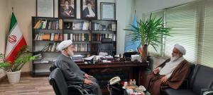 دیدار حجت الاسلام والمسلمین  روحانی امام جمعه آبیک قزوین با حجت الاسلام والمسلمین روحانی نژاد نماینده ولی فقیه و رئیس شورای مرکزی در بنیاد مسکن انقلاب اسلامی