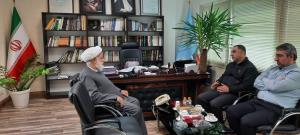 دیدار  مهندس فضلی مدیرکل بنیاد مسکن خوزستان و آقای سیروس مدیر کل حوزه نماینده ولی فقیه با حجت الاسلام والمسلمین روحانی نژاد