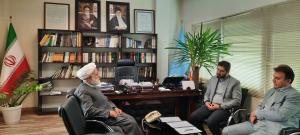 دیدار آقایان رحمانیخلیلی معاون برنامه ریزی بنیاد مسکن و مهندس سعیدی مدیر عامل شرکت سامان محیط با نماینده ولی فقیه و رئیس شورای مرکزی در بنیاددمسکن انقلاب اسلامی